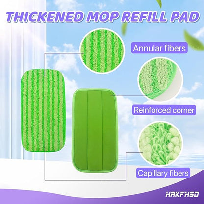 8 Pack Reusable Mop Replacements Pads Compatible for Swiffer Wet Jet Mop, Wet Spray Pad Refill Pads for Wet Jet Mop- Dry Wet Use for 10-12inch Wet Spray Mops- Suitable for Hardwood Floor Cleaning
