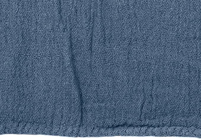 Detailer's Preference Absorbent Cotton Shop Towels, Reusable Cleaning Rags for Auto, Garage, Home, Kitchen, Industrial Use, Wipe Spills, Grease, Oil, Grime, Dirt & More, 11x12, 50-Pack, Blue