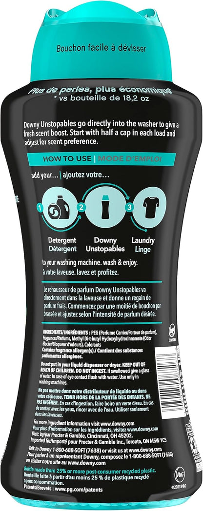 Downy Unstopables In Wash Scent Booster Beads, Fresh Scent, 24 oz, Laundry Beads for odor Protection, Downy Scent Booster Beads, Laundry Scent Boosters (Pack of 2)