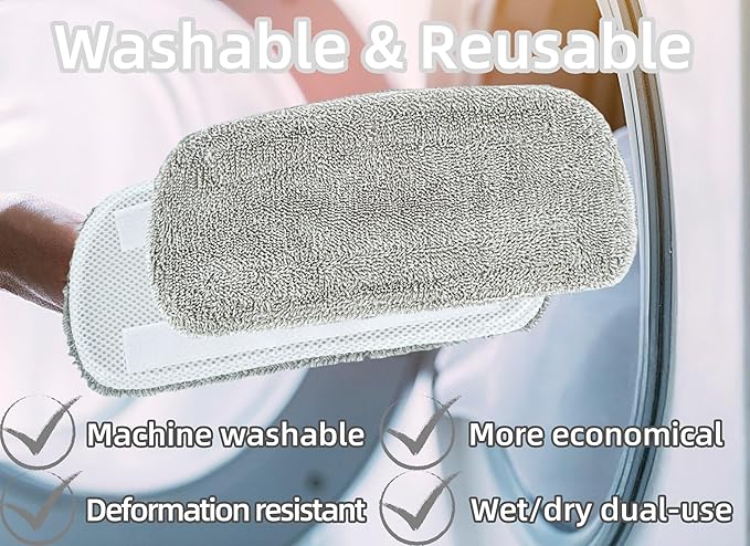 KAiSnova Steam Mop Replacement Pads Compatible with GorFanty GF-6610B/GF-6610, Washable & Reusable Microfiber Mop Cloth Compatible with Neugo NE033 NE033M & Mxnsewr MX-C021 Steam Mop (6 Pack)