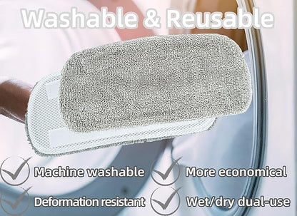 KAiSnova Steam Mop Replacement Pads Compatible with GorFanty GF-6610B/GF-6610, Washable & Reusable Microfiber Mop Cloth Compatible with Neugo NE033 NE033M & Mxnsewr MX-C021 Steam Mop (6 Pack)