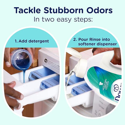 Downy Rinse Laundry Odor Remover, Cool Cotton Scent, 62 fl oz, Fabric Softener and Laundry Odor Removal Rinse, Fights Odors at the source, HE Compatible