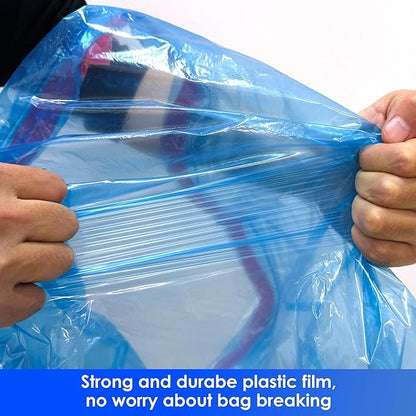 HygiCare 30 Gallon Recycling Trash Bags, Unscented 120 Count Drawstring Garbage Bags, Pre-Separated, Ultra Strong, Leakproof, Sturdy, Translucent Blue