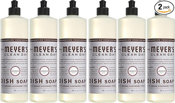Mrs. MEYER'S CLEAN DAY Liquid Dish Soap, Lavender, 16 fl. oz -, 3 Count (Pack of 2)