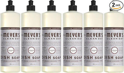 Mrs. MEYER'S CLEAN DAY Liquid Dish Soap, Lavender, 16 fl. oz -, 3 Count (Pack of 2)