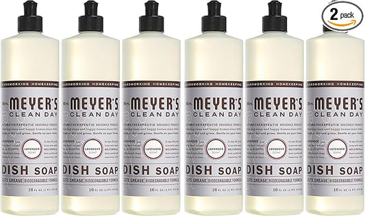Mrs. MEYER'S CLEAN DAY Liquid Dish Soap, Lavender, 16 fl. oz -, 3 Count (Pack of 2)