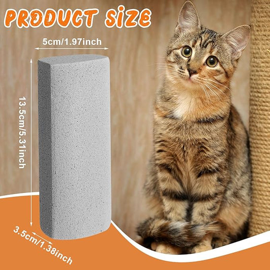 Abbylike 6 Pcs Pet Hair Remover Pumice Stone Reusable Portable Dog Cat Hair Removal Tool Scraper for Carpet,Couch, Bedding, Car Upholstery, Furniture Cleaning (5.3 x 2 x 1.4 Inch,Gray)