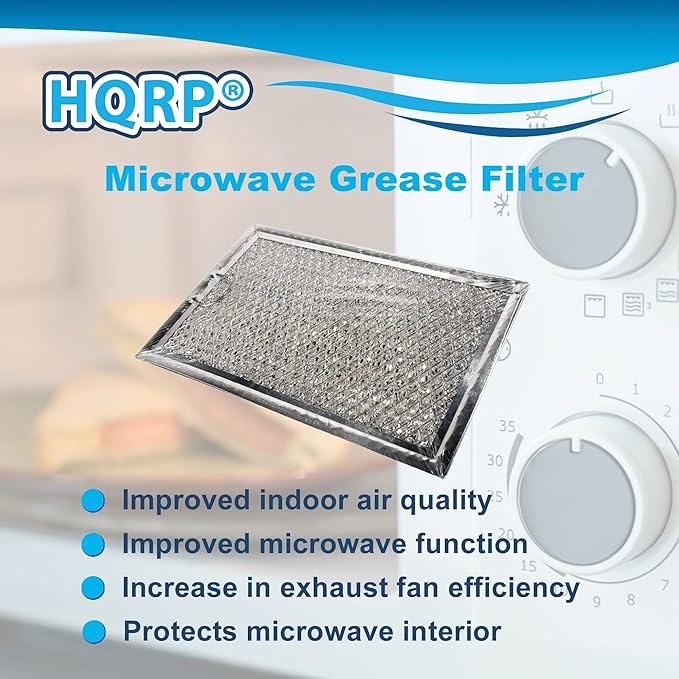 HQRP 2-Pack Microwave Oven Hood Aluminum Mesh Grease Filter compatible with GE WB06X10654 AP3883320 PS1018833 G-5012 Replacement fits GEHCSA1201RSS01 JVM1490BD003 ZSA1201RSS01