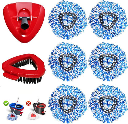 8-Pack Reusable Mop Head Replacement for O Cedar RinseClean 2-Tank System, Microfiber Spin Mop Refills Compatible with Vileda 2-in-1 Turbo Triangle