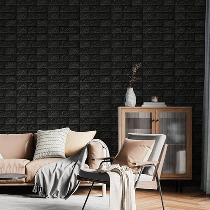 30 Pack 3D Wall Panels Peel and Stick, Waterproof Foam Stone 3D Wallpaper, Self Adhesive Foam Wallpaper for Bedroom Bathroom Kitchen (13.7 * 15.1in)