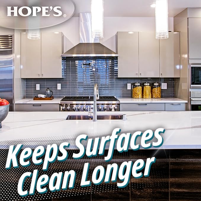 HOPE'S Perfect Quartz Countertop Cleaner, No Hazy Residue, Streak-Free, Safe on Food Contact Surfaces, Fragrance-Free, Sunscreen-Free, Counter Cleaner for All Brands of Quartz, 23 Fl Oz, Pack of 2