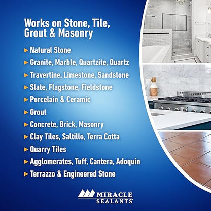 Miracle Sealants 511 Impregnator Advanced Penetrating Sealer for Countertops, Stone, Tile & Grout, Gallon