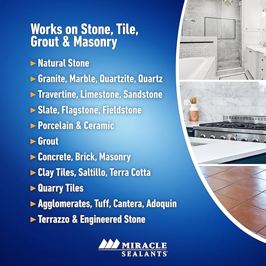 Miracle Sealants 511 Impregnator Advanced Penetrating Sealer for Countertops, Stone, Tile & Grout, Pint