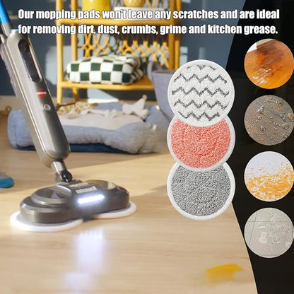 Rotating Mop Replacement Pads Compatible with Bissell Spin-Wave 3897A 3712C 3712W SmartSteam Scrubbing Steam Mop, Spinwave Mop Pads 12 Pack