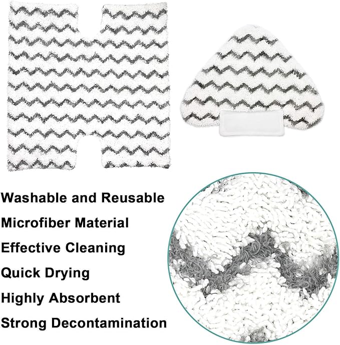 3 Pack Touch-Free Steam Mop Pads + 3 Pack Triangle Dirt Grip Washable Pads Kit for Shark Lift-Away Pro & Genius Steam Pocket Mop System S3973 S3973D S5002 S5003 S6001 S6002 S6003 Part P184WQ & P182W