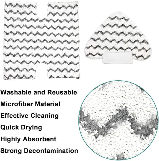 3 Pack Touch-Free Steam Mop Pads + 3 Pack Triangle Dirt Grip Washable Pads Kit for Shark Lift-Away Pro & Genius Steam Pocket Mop System S3973 S3973D S5002 S5003 S6001 S6002 S6003 Part P184WQ & P182W