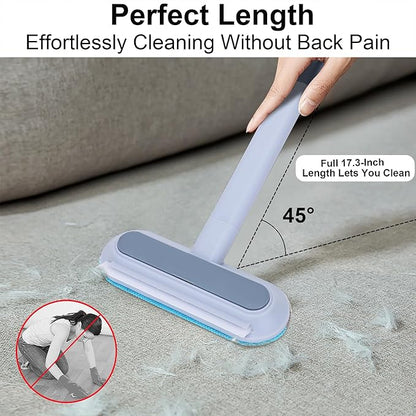 Pet Hair Remover, 4-in-1 Reusable Dog & Cat Hair Removal Tool – Extra Long Handle (23.4"), 1-Pack, Effective Lint Brush for Furniture, Couch, Carpet, Car Seats & Window Screens