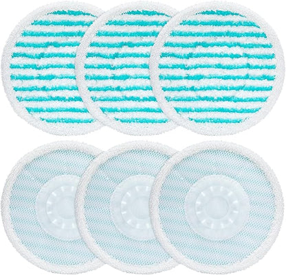 iSingo 6 Pack Mop Pads Replacement Compatible with Pursteam ScrubMaster Steam Mop Cleaner, Washable & Resuable Microfiber Mop Head Refills