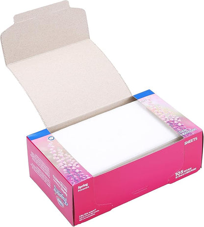Clorox Fraganzia Fabric Softener Dryer Sheets, Wrinkle Reducing and Anti Static Laundry Dryer Sheets for Great Smelling Clothes, Softens Fabrics, Fresh Spring Scent, 105 Count - 6 Pack