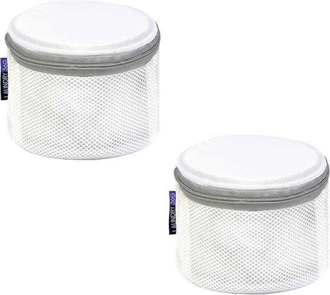 Laundry 360 2 Pack Bra Wash Bag | Laundry | Washing and Drying | Holds 4 Full Size Bras | Panties | Socks| Micro Mesh Fabric