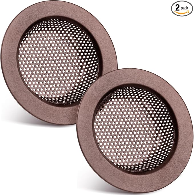 Retisee 2 Pcs Sink Strainer Stainless Steel Kitchen Sink Drain Strainer Basket Cover Mesh Hair Food Catcher, Large Wide Rim of 4.4 Diameter(Oil Rubbed Bronze)