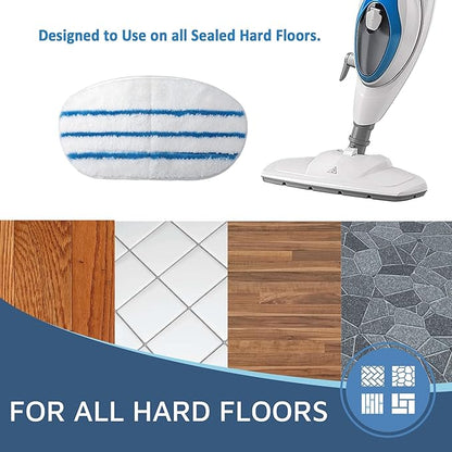 8 Pack Steam Mop Pads for PurSteam ThermaPro 10-in-1 Steam Mop Washable Reusable Pads by Flammi