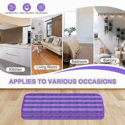 2 Pack Upgraded Reusable Mop Pads Compatible with Swiffer PowerMop, Mop Refill Pads Replacement for Swiffer Power Mop Spray Mop Pads for Multi-Surface Floor Cleaning, Quality Updated Cationic Material