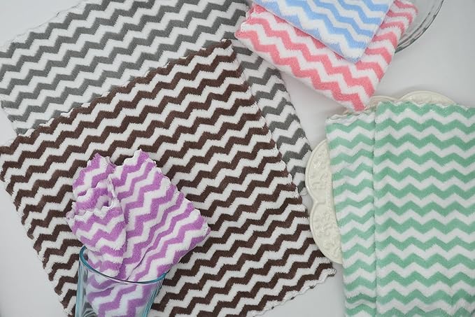 Microfiber Cleaning Cloth Lint Free Cleaning Rags, 10 Pack Fast Drying Dish Rags for Cleaning, Super Absorbent Kitchen Dish Cloths for Wash Dishes,12 in x 12 in (Purple)