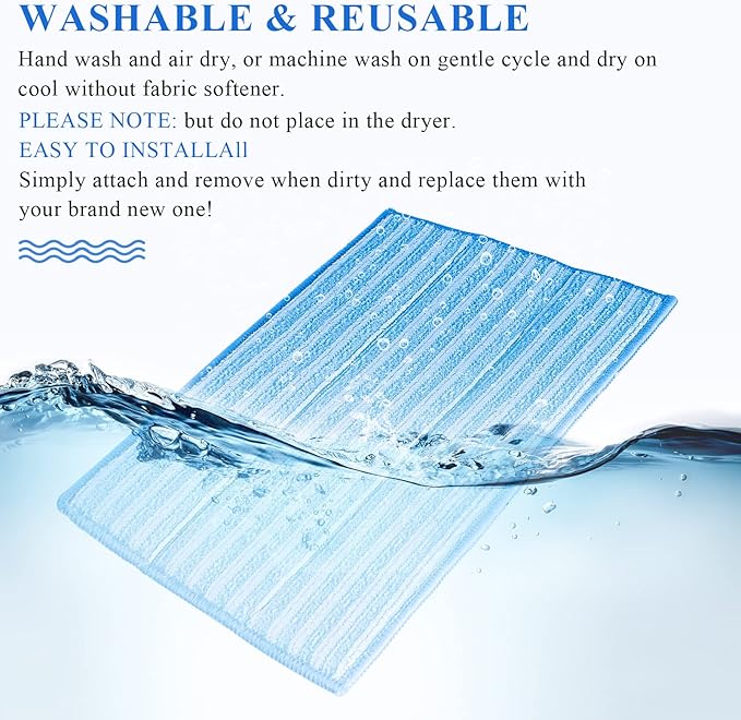 Ximoon RMF 4X Ultra Clean Pads Washable Steam Cleaning Mop Pads Replacement for Haan FS SI MS Steamers SI-40 SI-70 SI-35
