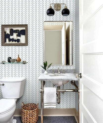 Orainege Green Peel and Stick Wallpaper Herringbone Contact Paper 17.7 in x 196.8 in Modern Geometric Removable Wallpaper Peel and Stick Green and White Chevron Decorative Self Adhesive Wall Paper