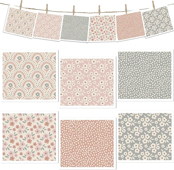 Reusable Swedish Dishcloths for Kitchen, 6 Pack Boho Floral Swedish Dish Cloths, Absorbent Flower Designs Sponge Cleaning Towels Wipes for Kitchen Cooking Home Decoration Housewarming Gifts