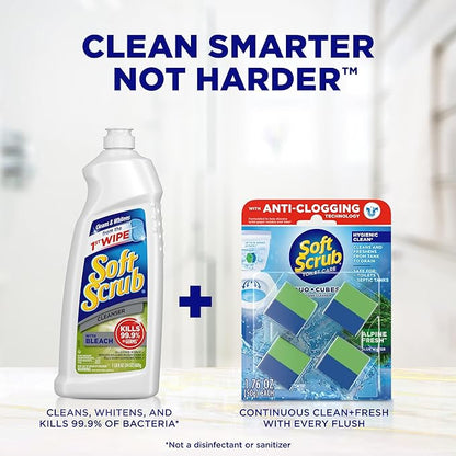 Soft Scrub in-Tank Toilet Cleaner Duo-Cubes, Alpine Fresh, 4Count