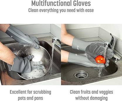 Goodful Silicone Kitchen Rubber Gloves, Oversized, Reusable, Waterproof