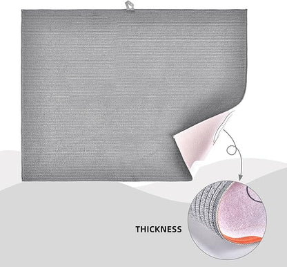 Dog Dish Drying Mat For Kitchen Microfiber Drying Mats Absorbent Reversible Dish Pad Draining Mats For Countertop Coffee Mats 18x24 Inch