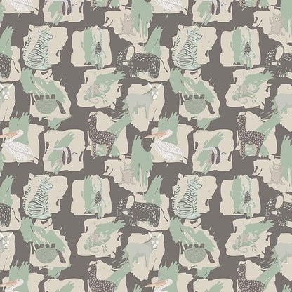 Vinjiasin Jungle Safari Peel and Stick Wallpaper Cute Animal Removable Wallpaper Self Adhesive Wall Mural for Kids Room Nursery Baby Room Playroom Living Room Wall Decor 17"x120"