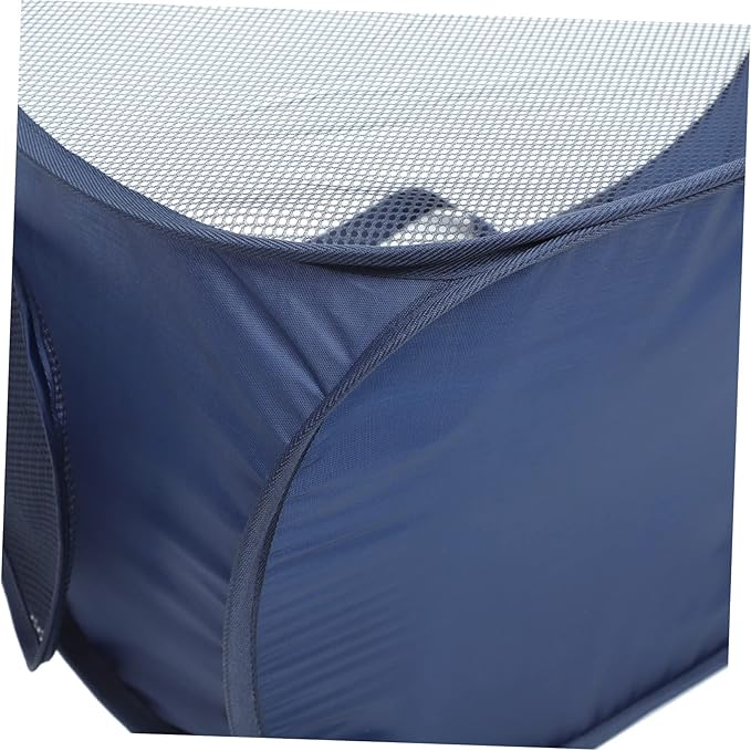 UKCOCO Large Foldable Mesh Laundry Basket with Handles Spacious Wire Hamper for Bedroom Storage Collapsible Clothes Organizer for Home