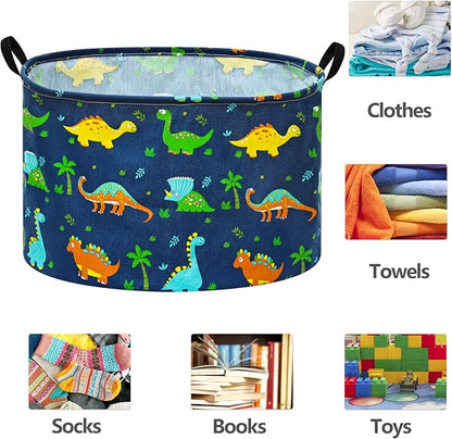 21.6" Round Laundry Basket Gift Basket Storage Laundry Hamper Laundry Basket Toys Nursery Bin with Handles,Storage Basket for Bedroom Decor