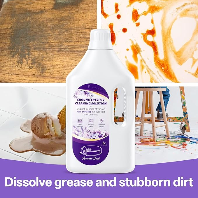 Floor Cleaning Solution Lavender Scent, Compatible with Roborock Cleaning Solution Quick Drying Without Residue Suitable for All Robot Vacuums and Wet Dry Dual-Use Vacuum Cleaners (2.5 L, Lavender)