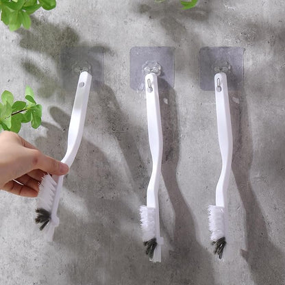 3 Pcs Dish Brush Right Angle Kitchen Scrub Bottle Bathroom Brush Sink Household Pot Pan Edge Corners Tile Lines Cleaning with Stiff Bristles