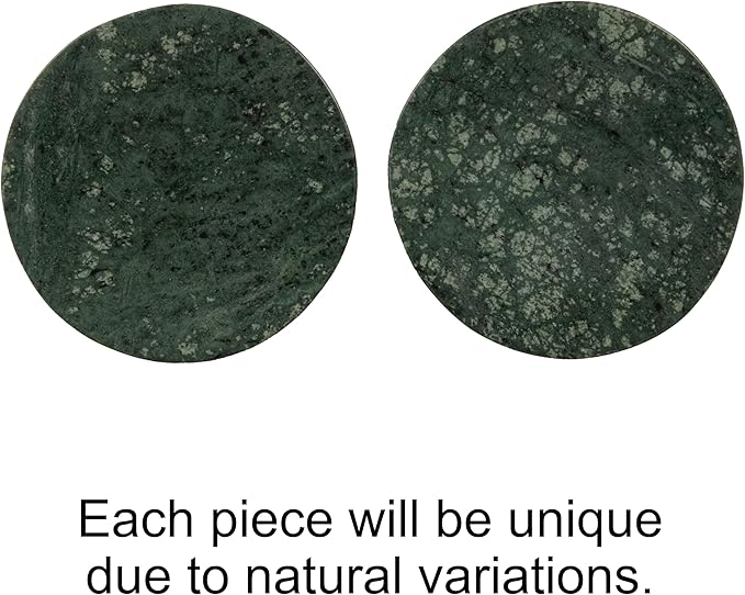 Creative Co-Op Marble Round Soapdish, Green