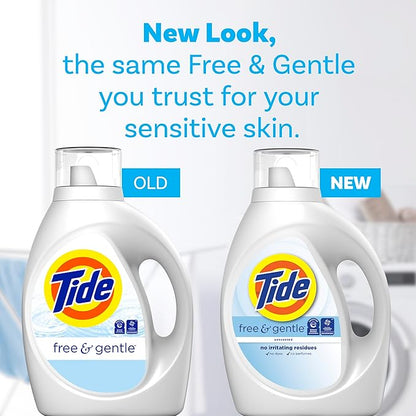 Tide Free & Gentle Liquid Laundry Detergent, 126 Loads, 166 fl oz, Tide Laundry Detergent, Clean Laundry Detergent