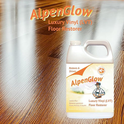 Alpenglow Luxury Vinyl Floor Restorer – High-Gloss Polish & Scratch Repair, Streak-Free Shine, Easy to Apply (Gallon)