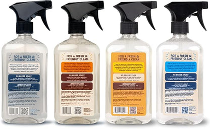 Aunt Fannie's Cleaning Spray Variety Pack, Includes Stainless Steel Spray, Granite & Stone Spray, Glass & Window Spray, and Wood Spray, 16.9 oz each, Pack of 4
