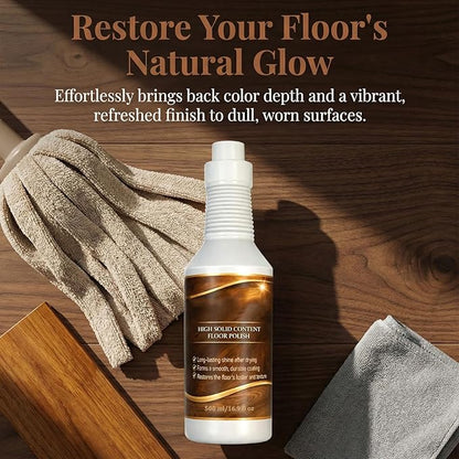 Floor Restore Cleaner, High Solid Content Floor Polish, Multi-Surface Shine Enhancer for Wood, Laminate, Vinyl & Tile Floors 500 ML/17.63 OZ (1)