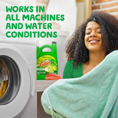 Gain Liquid Laundry Detergent, Original Scent | 107 Loads | 154 oz | HE Compatible | Pack of 2