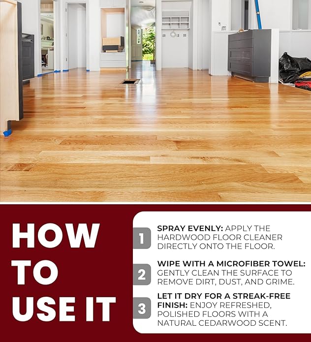 Bona Cedarwood Scent Hardwood Floor Cleaner Spray 32 oz Bundle with Microfiber Cloth - Floor Cleaner for Wood, Laminate, and Tile - Residue-Free - Plant-Derived Cleaner for Hardwood Floors - (3 Items)