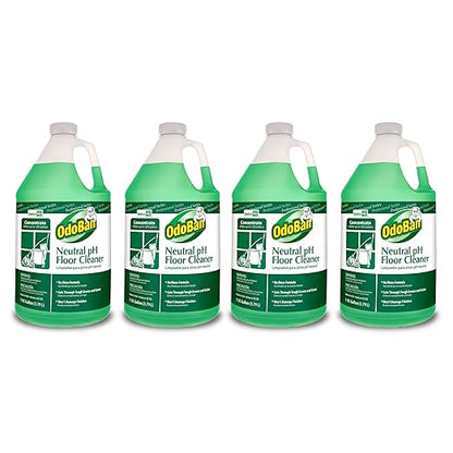OdoBan Professional Series Neutral pH No Rinse Floor Cleaner Concentrate, Set of 4, 1 Gallon Each