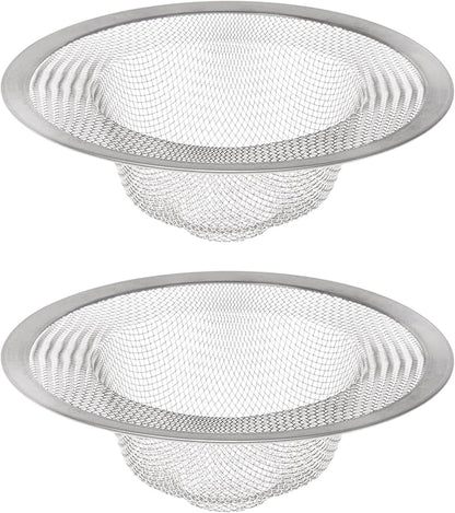 HIC Kitchen Mesh Sink Strainer, 18/8 Stainless Steel, Set of 2, 4.5-Inches