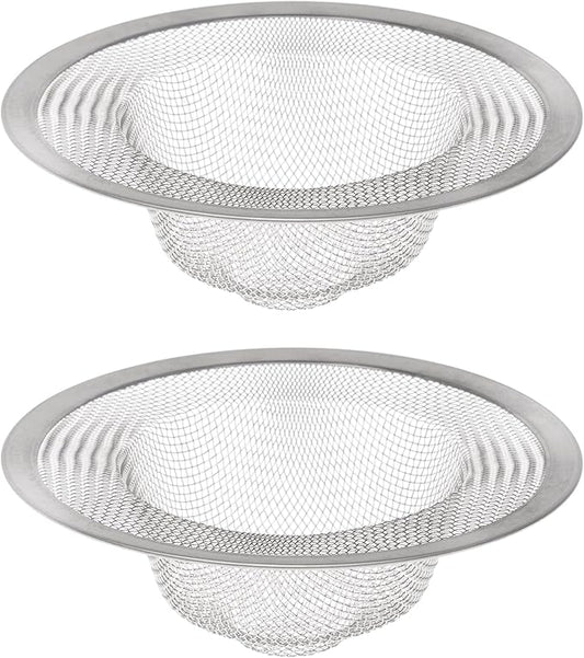 HIC Kitchen Mesh Sink Strainer, 18/8 Stainless Steel, Set of 2, 4.5-Inches