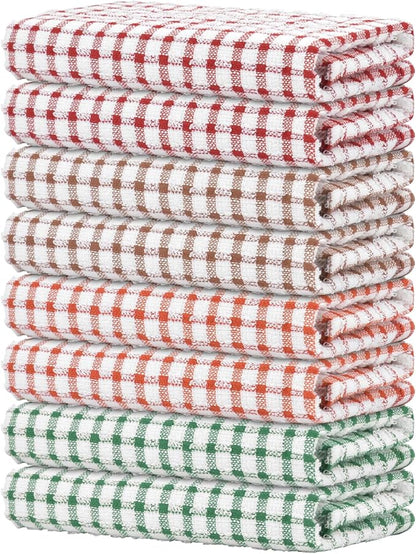 Nialnant 8 Pack Kitchen Towels, Dish Towels for Kitchen, 100% Cotton Dish Cloths for Washing Dishes, Quick Drying Reusable Cleaning Rag - 25 x 16 in
